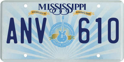 MS license plate ANV610