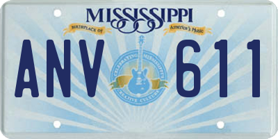 MS license plate ANV611