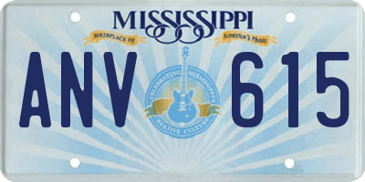 MS license plate ANV615