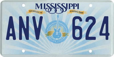 MS license plate ANV624
