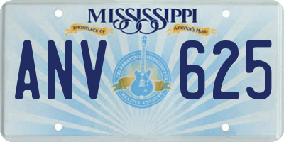 MS license plate ANV625