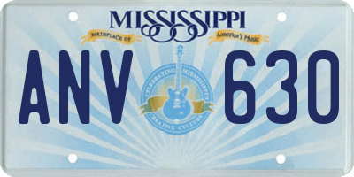 MS license plate ANV630