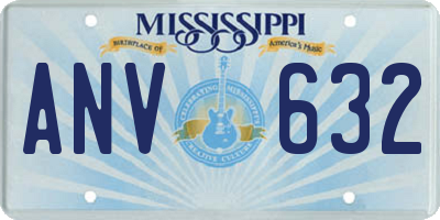 MS license plate ANV632