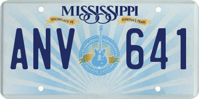 MS license plate ANV641