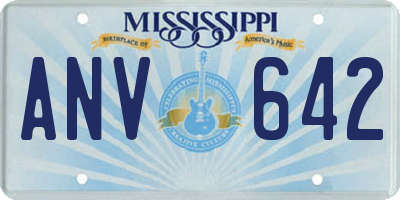 MS license plate ANV642