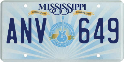 MS license plate ANV649