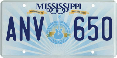 MS license plate ANV650