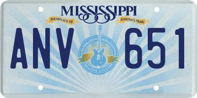 MS license plate ANV651