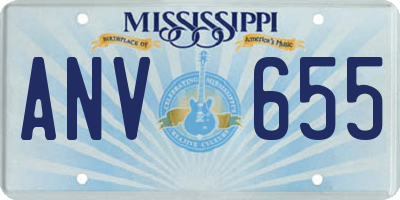 MS license plate ANV655