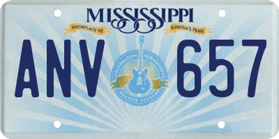 MS license plate ANV657