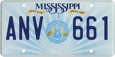 MS license plate ANV661