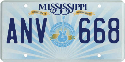 MS license plate ANV668