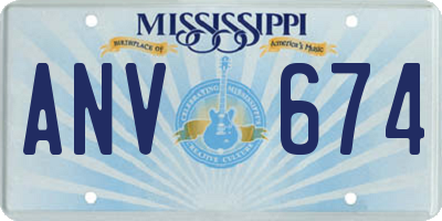 MS license plate ANV674
