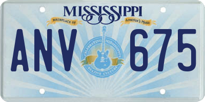 MS license plate ANV675