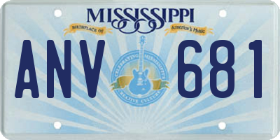 MS license plate ANV681