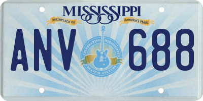 MS license plate ANV688