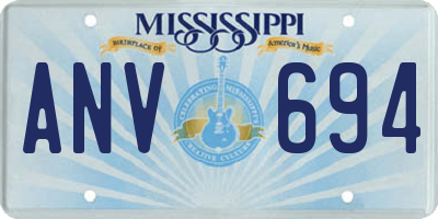MS license plate ANV694
