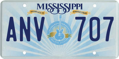 MS license plate ANV707