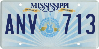 MS license plate ANV713