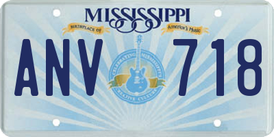 MS license plate ANV718