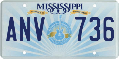 MS license plate ANV736