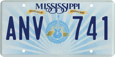 MS license plate ANV741