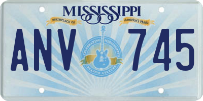 MS license plate ANV745