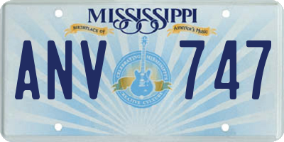 MS license plate ANV747