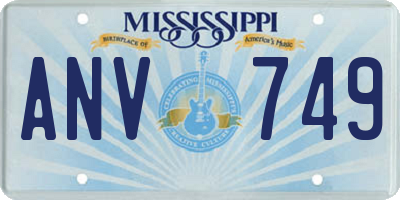 MS license plate ANV749
