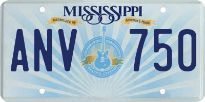 MS license plate ANV750