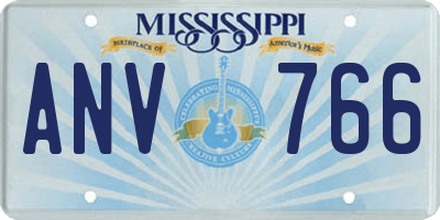 MS license plate ANV766