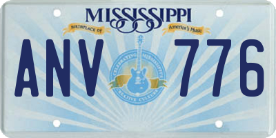 MS license plate ANV776