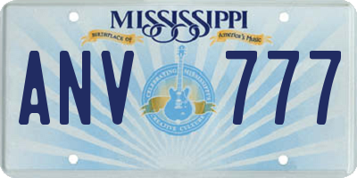 MS license plate ANV777