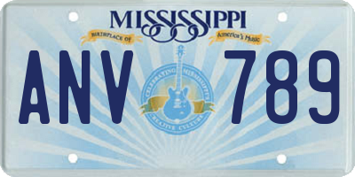 MS license plate ANV789