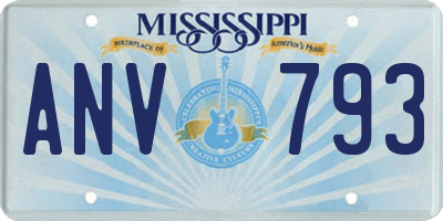 MS license plate ANV793