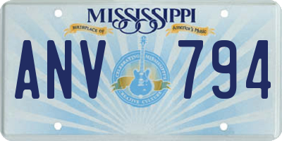 MS license plate ANV794