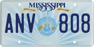 MS license plate ANV808