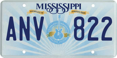 MS license plate ANV822