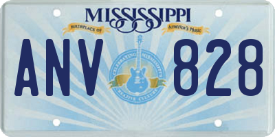 MS license plate ANV828