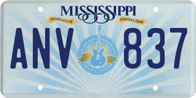 MS license plate ANV837
