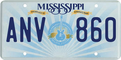 MS license plate ANV860