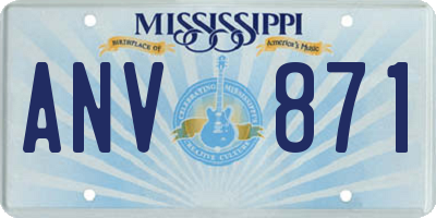 MS license plate ANV871