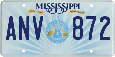 MS license plate ANV872