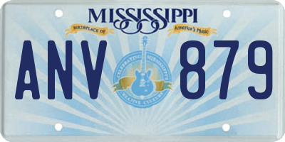 MS license plate ANV879