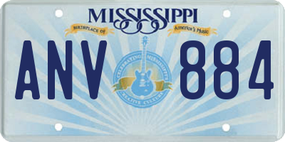 MS license plate ANV884