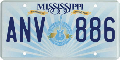 MS license plate ANV886