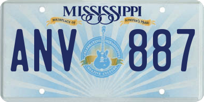 MS license plate ANV887