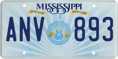 MS license plate ANV893