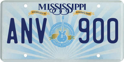 MS license plate ANV900