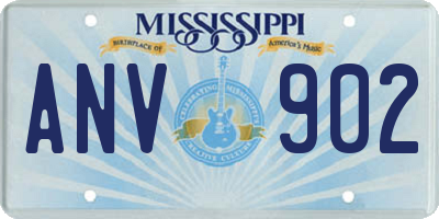 MS license plate ANV902